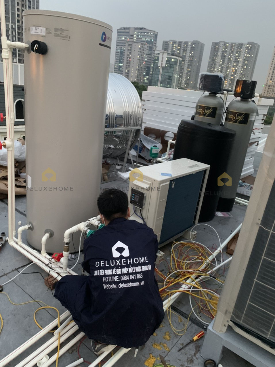 lọc tổng, hệ thống lọc tổng, lọc tổng trung tâm, bơm nhiệt heatpump Reclaim, Công trình anh Hào