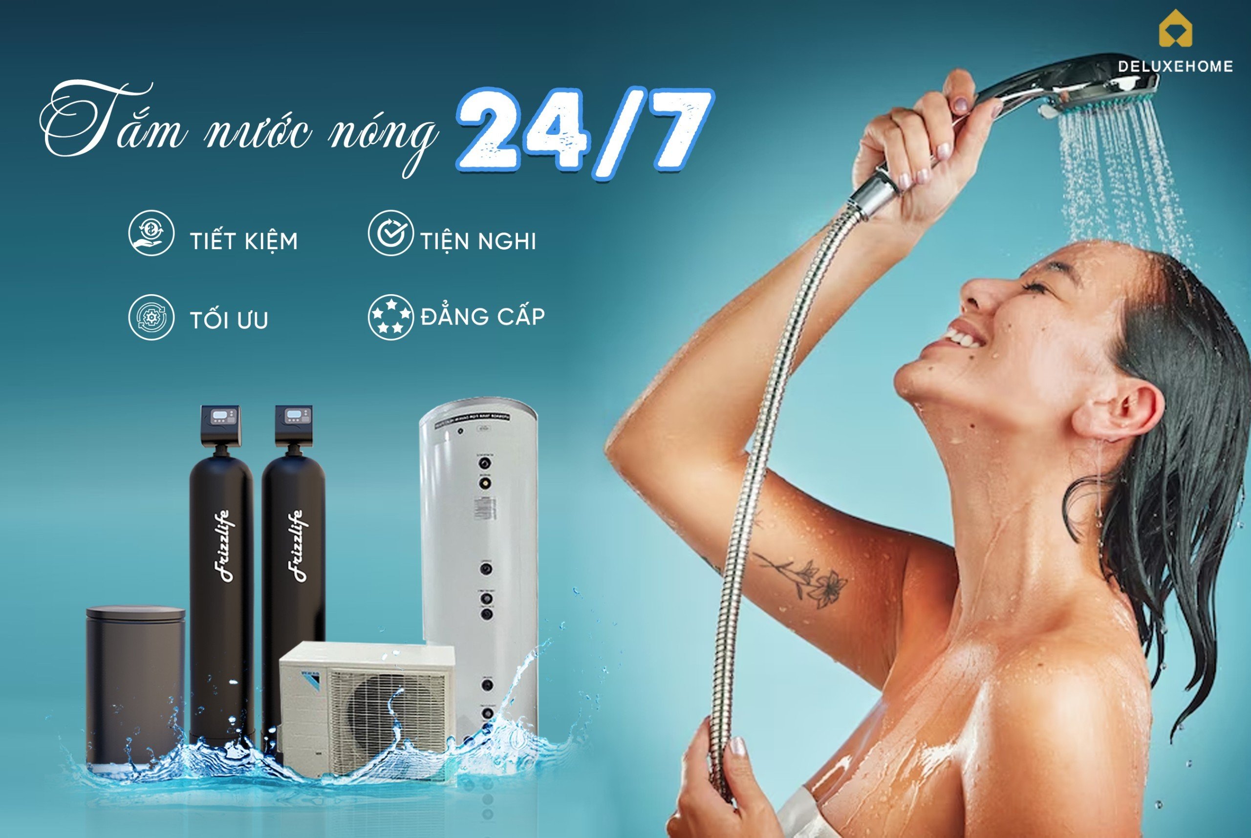 Công nghệ nước nóng trung tâm heatpump - Bí quyết nâng tầm giá trị cuộc sống tới từ Deluxe Home