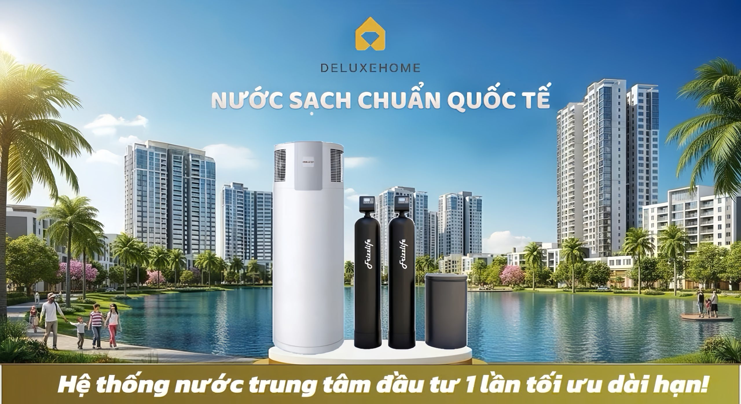 Hệ thống nước trung tâm trong villa cho thuê - đầu tư một lần , tối ưu dài hạn.