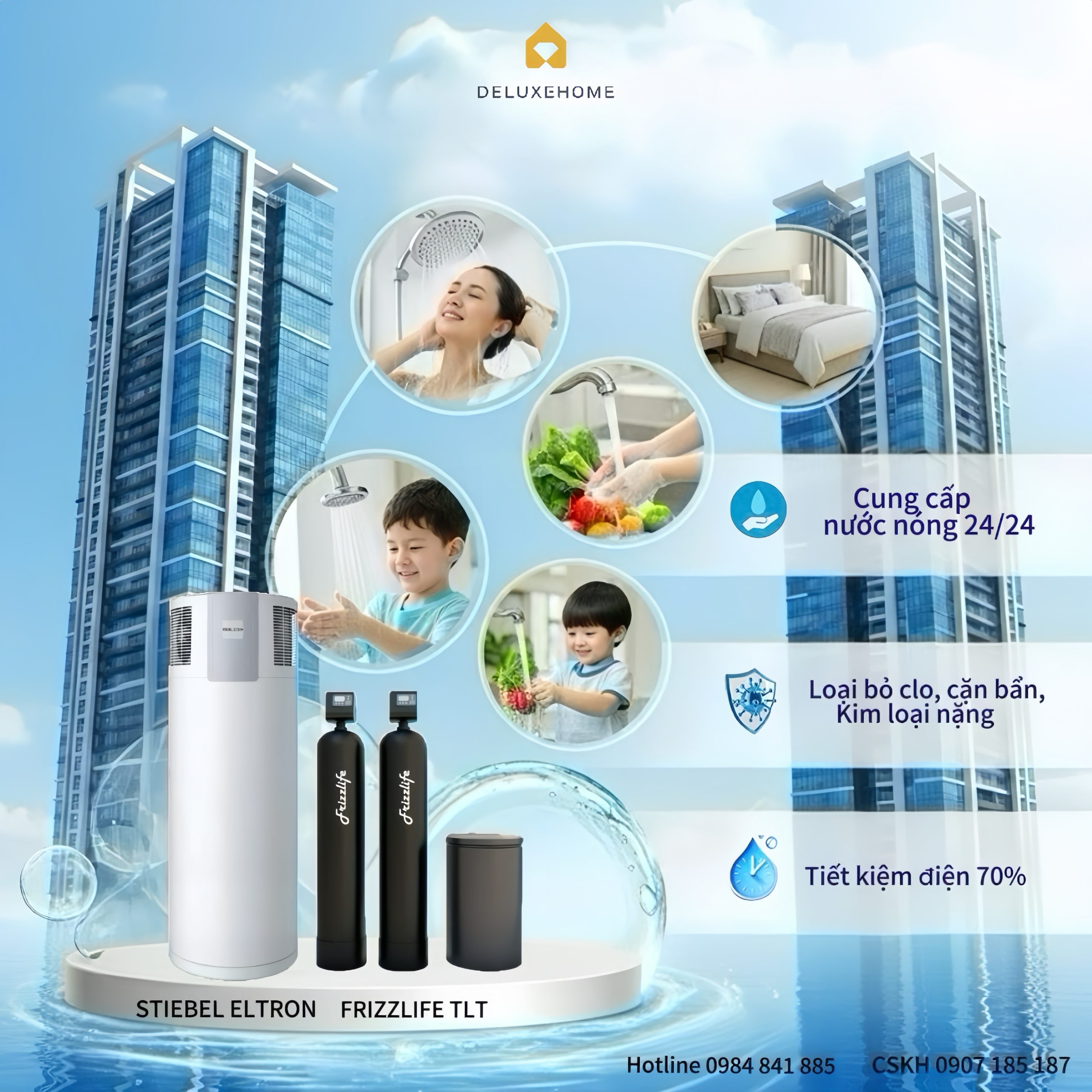 💧 Đầu tư thông minh: Ẩn trong tường – Hiện trong từng trải nghiệm cùng hệ thống nước nóng trung tâm cao cấp