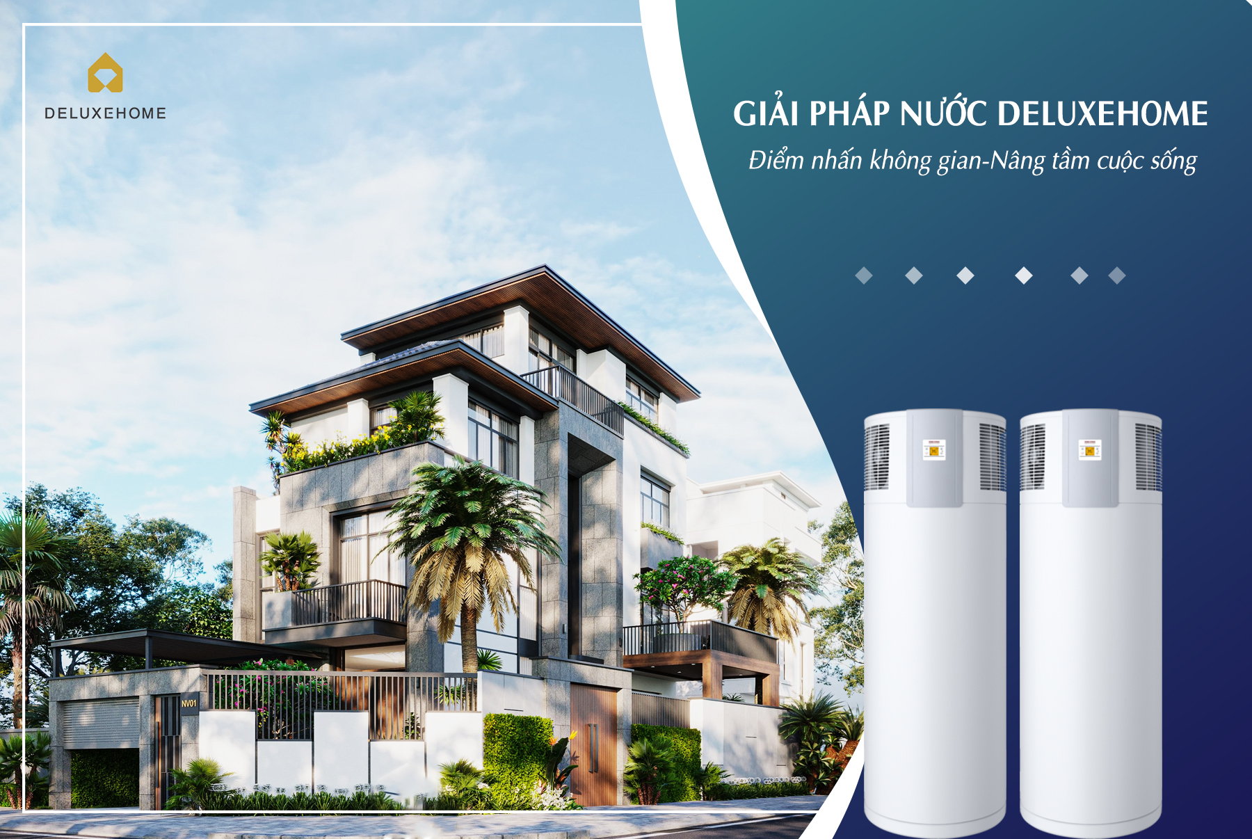 nước nóng trung tâm heatpump, nguồn nước được lọc tiêu chuẩn